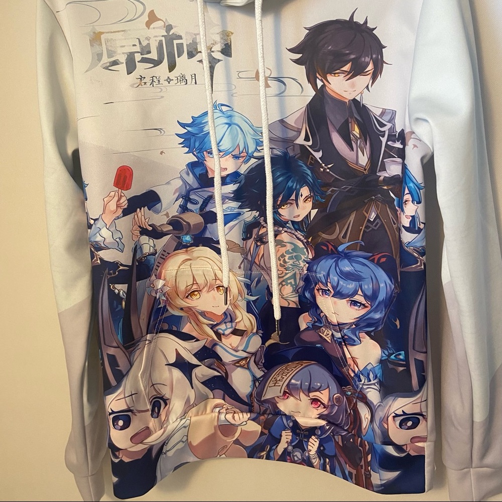 Game Genshin Impact Men Women Pullover Hoodies Sweater Coat Round Collar Top S - Picture 8 of 10